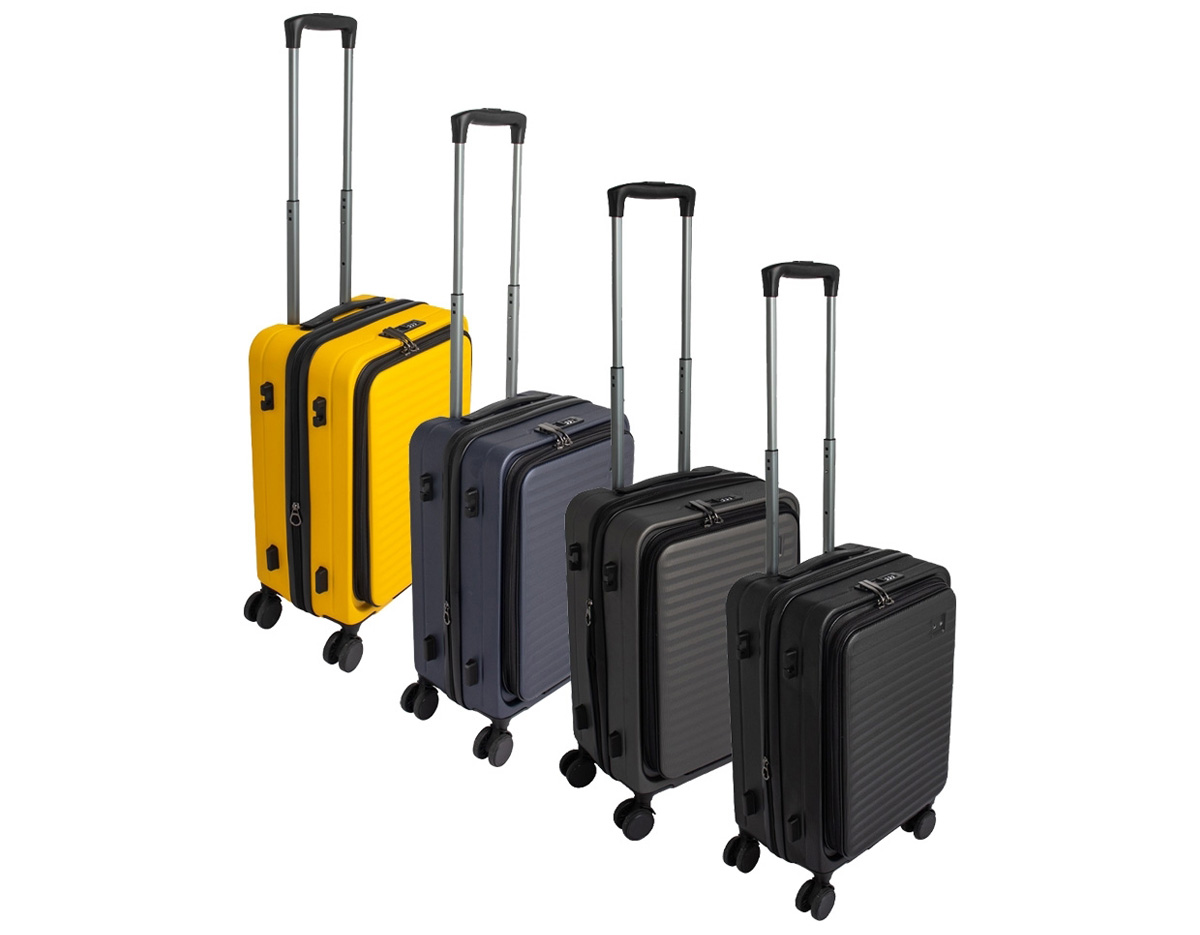 Mala de bordo 32 litros, resistente e funcional! Produzida em plástico ABS, conta com cadeado numérico TSA embutido para mais segurança. Seu design inteligente traz abertura frontal com bolso para notebook de até 15.6, além de divisórias internas com zíperes e cinta compressora para roupas. Precisa de mais espaço? O zíper externo expansível se encarrega de ampliar a capacidade da mala. Para facilitar o transporte, possui puxador retrátil de 3 estágios, duas alças de mão, apoios e ganchos laterais e rodinhas 360º, proporcionando mobilidade total. Acompanha plaquinha metálica grafite personalizável.