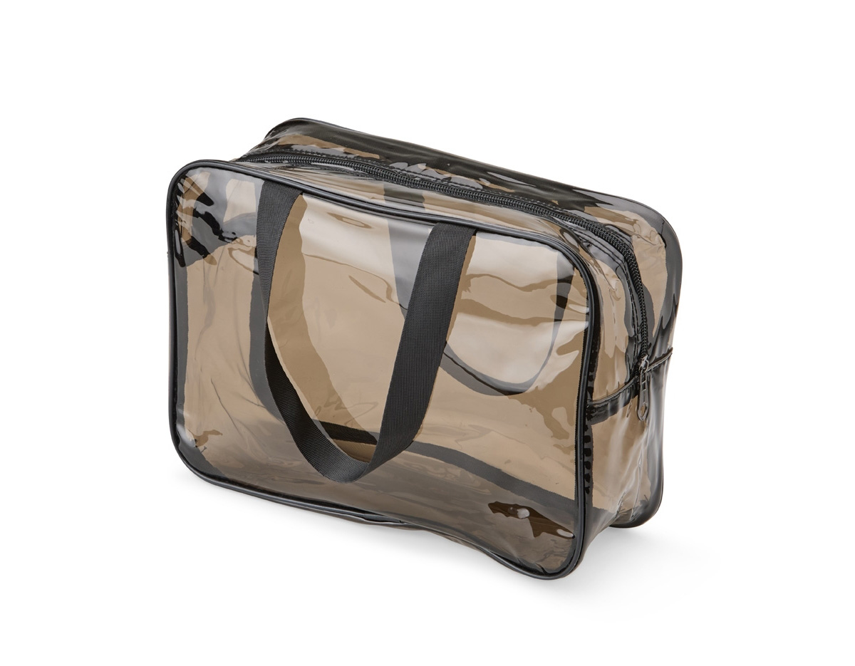 Nécessaire de PVC e PU resistente à água, ideal para armazenar itens pessoais com segurança. Conta com duas alças laterais de mão que garantem praticidade no transporte. Seu design moderno e funcional oferece amplo espaço interno, permitindo organizar objetos de higiene, maquiagem ou outros acessórios essenciais para o dia a dia ou viagens. Compacta, leve e durável, é uma escolha perfeita para quem busca qualidade e estilo