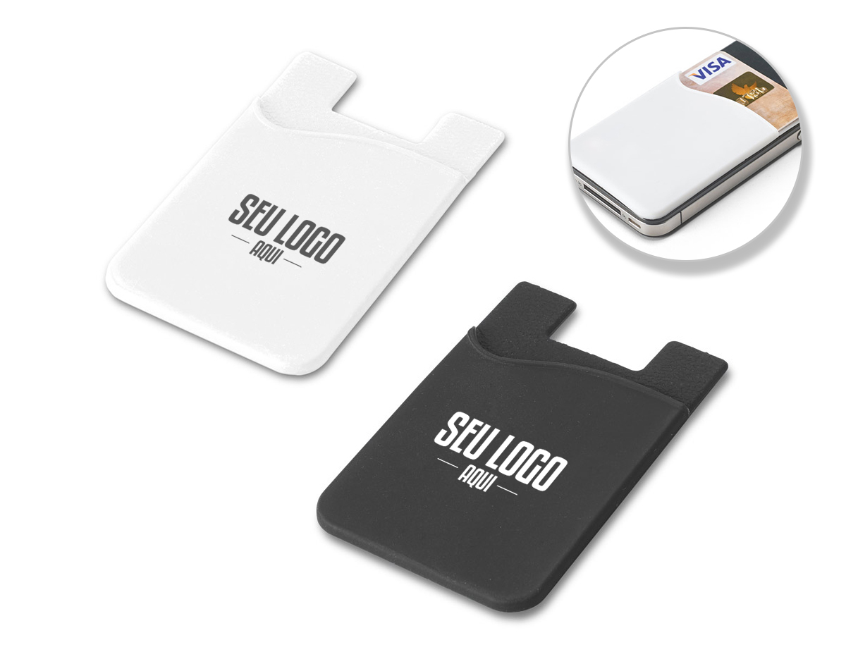 Porta-cartões para celular fabricado em silicone, ideal para armazenar cartões, documentos ou dinheiro de forma prática e segura. Possui um autocolante no verso, permitindo fixação firme na parte traseira do smartphone ou da capinha. Seu design compacto e flexível se adapta facilmente a diferentes modelos de celular. Dimensões: 57 x 87 x 3 mm. Perfeito para quem busca conveniência no dia a dia.