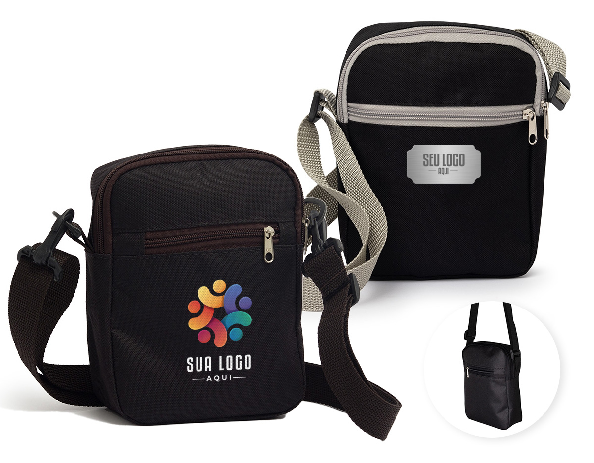 Bolsa de ombro em nylon, resistente e estilosa, com dois compartimentos espaçosos. O principal conta com um bolso interno telado para melhor organização. Possui alça ajustável para maior conforto e versatilidade.