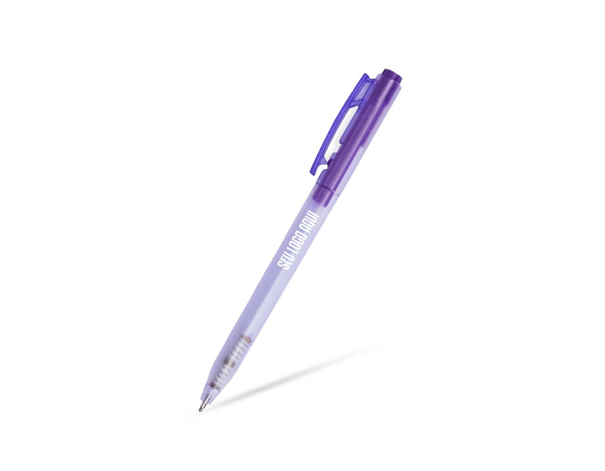 "Caneta plástica translúcida com carga esferográfica azul de 1mm, ideal para escrita suave e precisa. Possui acionamento por clique, garantindo praticidade no uso diário. Seu design moderno e transparente permite visualizar o nível da tinta. Leve, resistente e ergonômica, é perfeita para anotações, estudos e trabalho. Disponível em diversas cores, combina estilo e funcionalidade no dia a dia