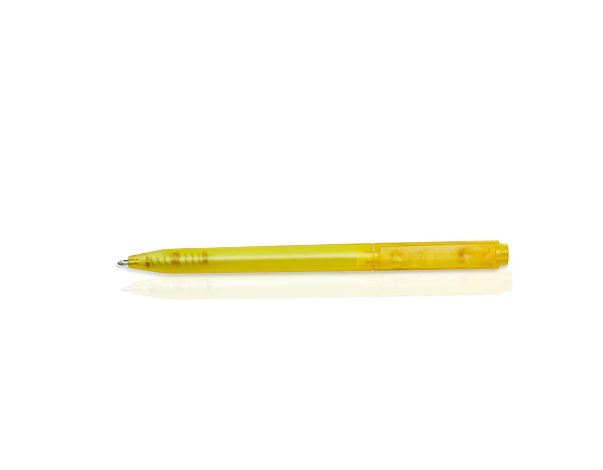 "Caneta plástica translúcida com carga esferográfica azul de 1mm, ideal para escrita suave e precisa. Possui acionamento por clique, garantindo praticidade no uso diário. Seu design moderno e transparente permite visualizar o nível da tinta. Leve, resistente e ergonômica, é perfeita para anotações, estudos e trabalho. Disponível em diversas cores, combina estilo e funcionalidade no dia a dia