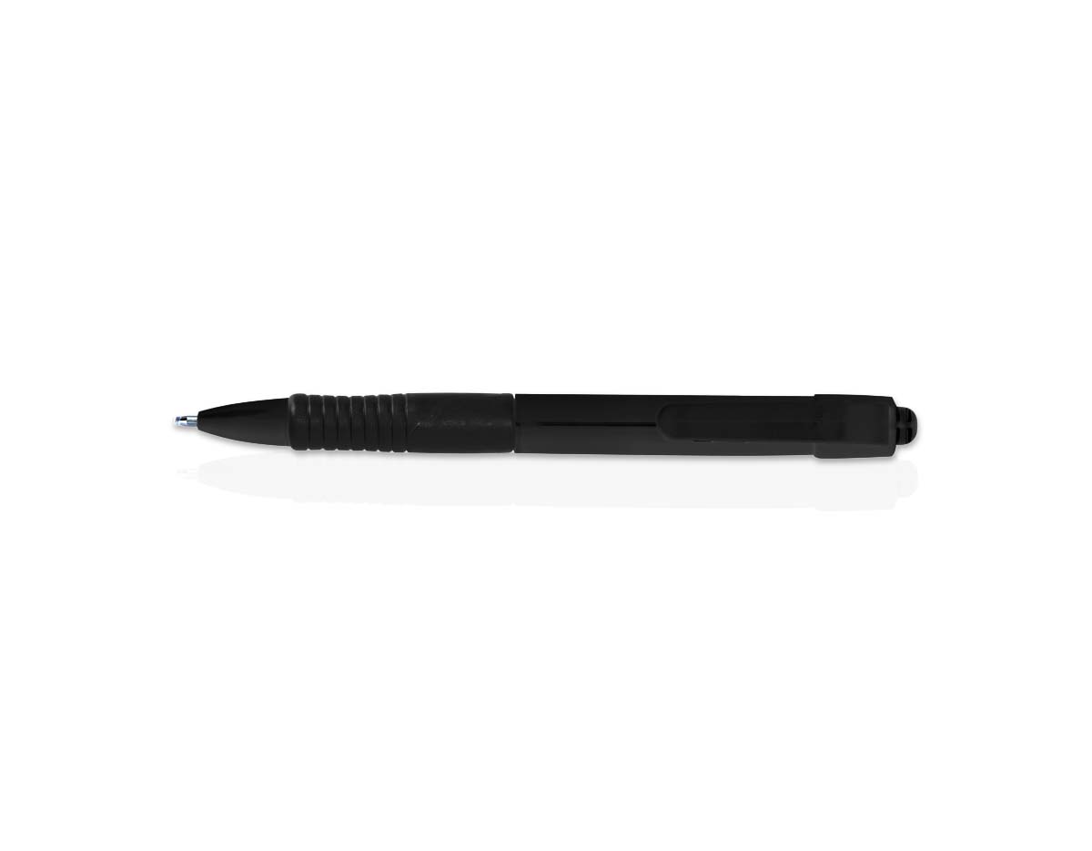 Caneta plástica com detalhe emborrachado para maior conforto na escrita. Possui carga esferográfica azul de alta qualidade, garantindo traços suaves e precisos. Seu acionamento por clique proporciona praticidade no uso diário. Leve, resistente e ergonômica, é ideal para anotações, estudos e trabalho. Design moderno e funcional, perfeita para quem busca conforto e eficiência em um único acessório.