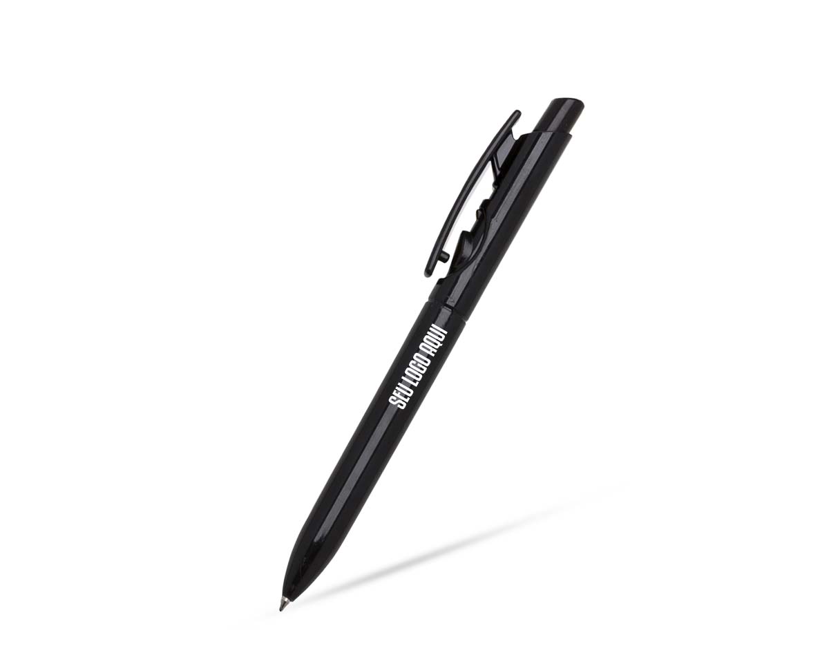 Caneta plástica com carga esferográfica azul, ideal para uma escrita macia e contínua. Seu acionamento por clique proporciona praticidade e rapidez no uso diário. Leve e ergonômica, garante conforto durante o manuseio, sendo perfeita para anotações, estudos e trabalho. Seu design moderno combina funcionalidade e estilo, tornando-a uma excelente opção para uso pessoal ou como brinde promocional