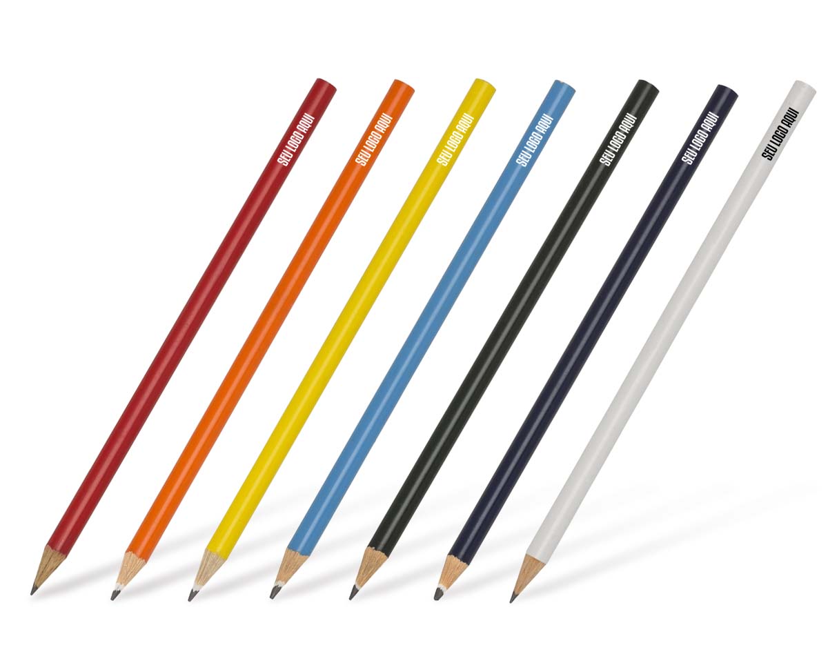 Lápis resinado colorido com grafite preto, ideal para escrita suave e precisa. Seu acabamento resistente proporciona maior durabilidade e conforto no uso diário. Leve e ergonômico, é perfeito para anotações, desenhos e atividades escolares. Disponível em diversas cores vibrantes, combina estilo e funcionalidade. Excelente opção para uso pessoal, corporativo ou como brinde promocional