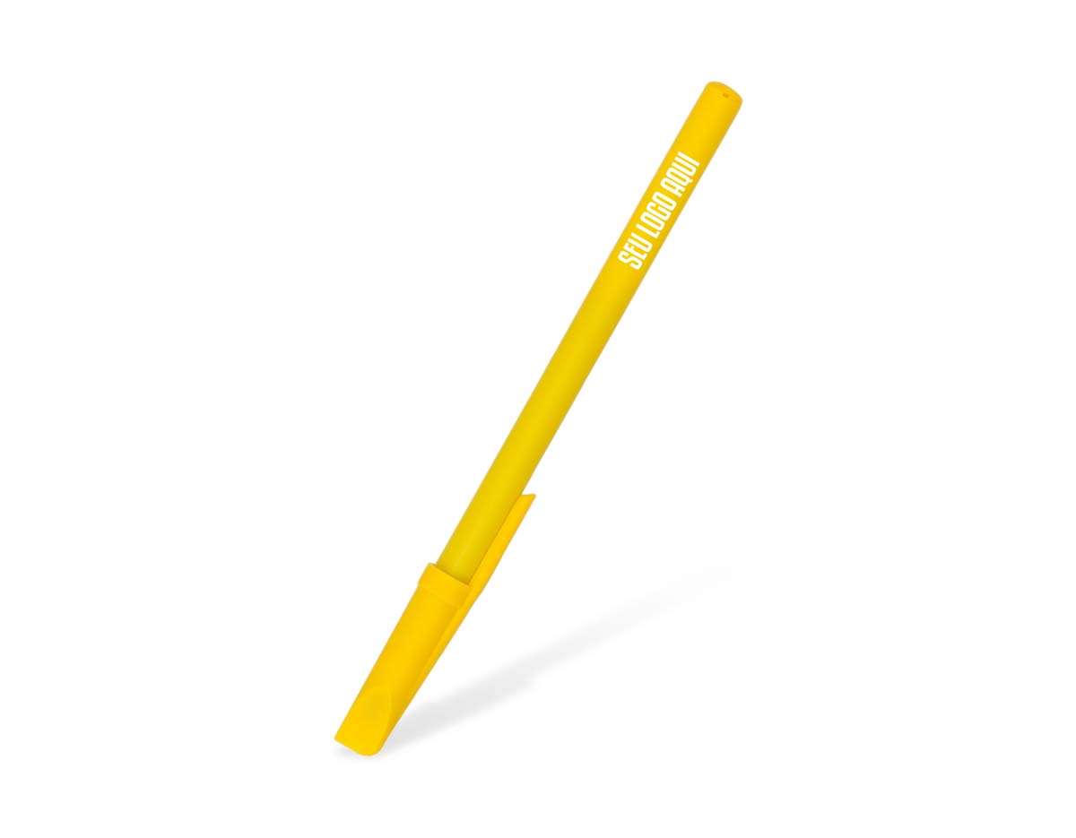 Caneta plástica com tampa, leve e prática para o dia a dia. Possui carga esferográfica azul, proporcionando escrita suave e contínua. Ideal para uso escolar, profissional ou pessoal.