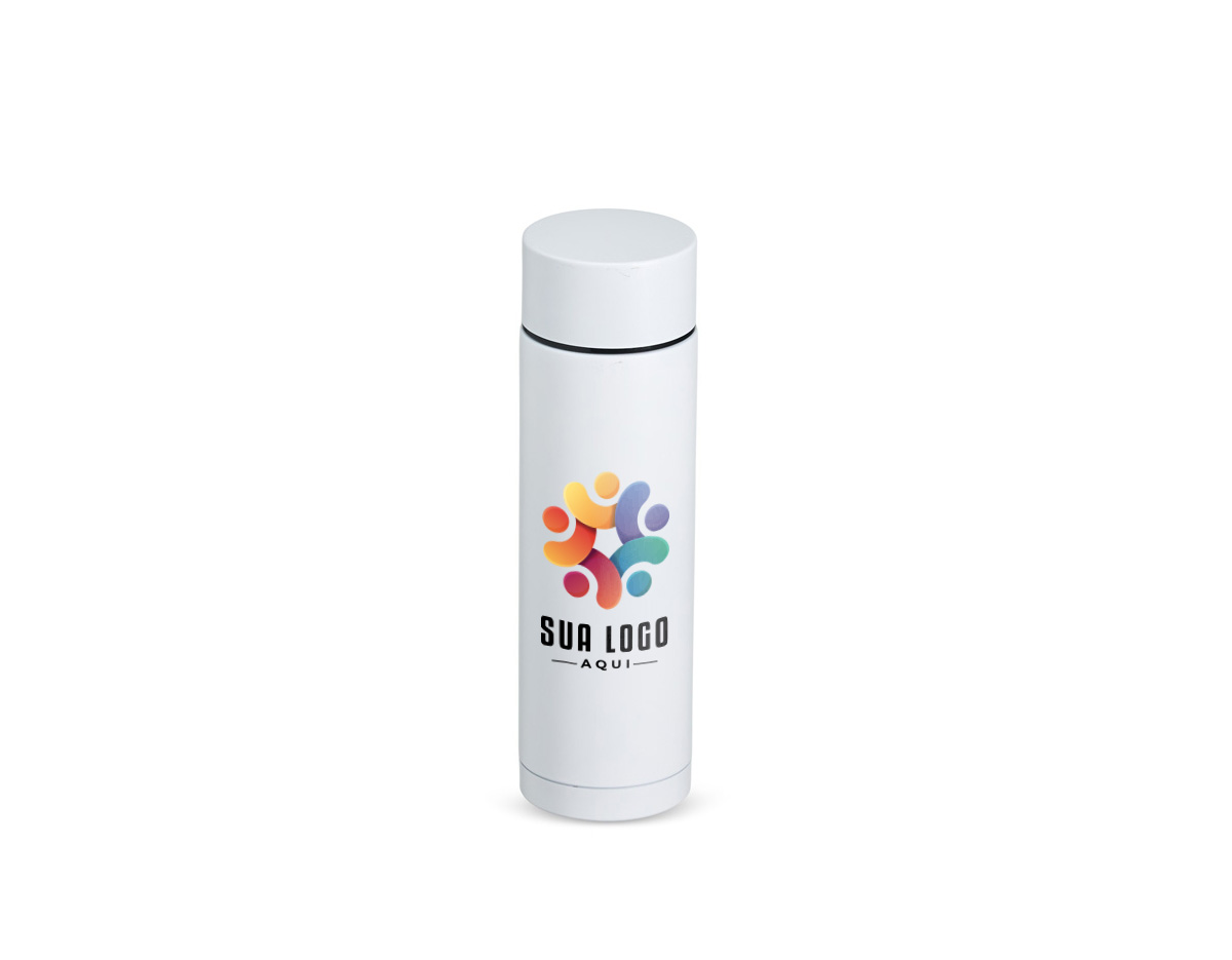 Garrafa Térmica em Inox 320ml Garrafa térmica compacta e elegante, fabricada em aço inoxidável 304 de alta qualidade, com capacidade de 320ml. Possui tampa rosqueável que garante vedação eficiente, ideal para manter suas bebidas quentes ou frias por mais tempo. Perfeita para uso diário, no escritório ou em viagens.