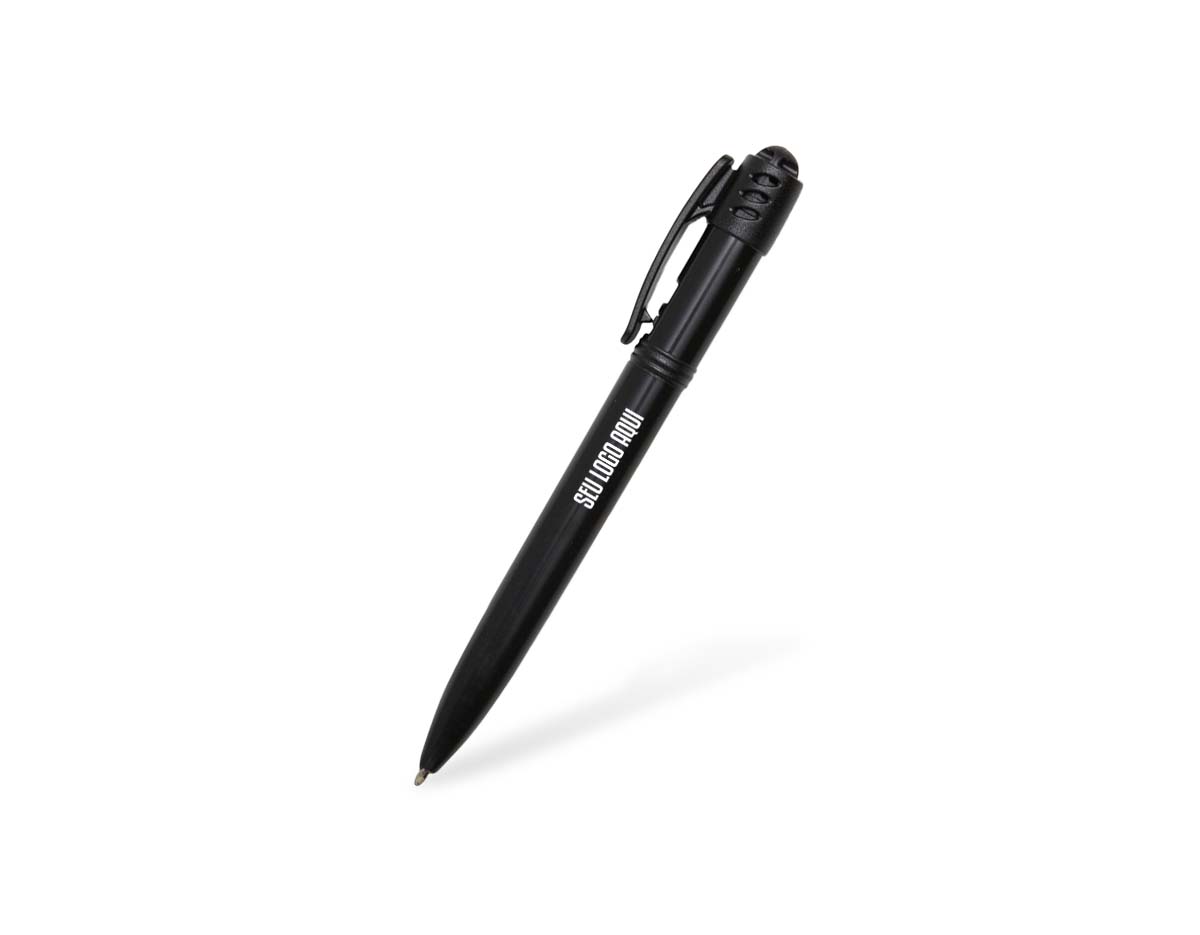 Caneta plástica com carga esferográfica azul e acionamento por clique. Proporciona escrita suave e prática no dia a dia. Leve, funcional e ideal para uso em escritórios, escolas ou atividades cotidianas.