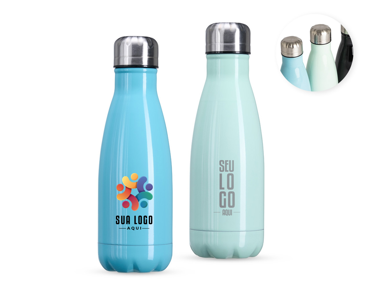 Garrafa de inox com capacidade de 540ml, ideal para o dia a dia. Possui acabamento brilhante e tampa rosqueável, combinando simplicidade e elegância para acompanhar a rotina com praticidade.