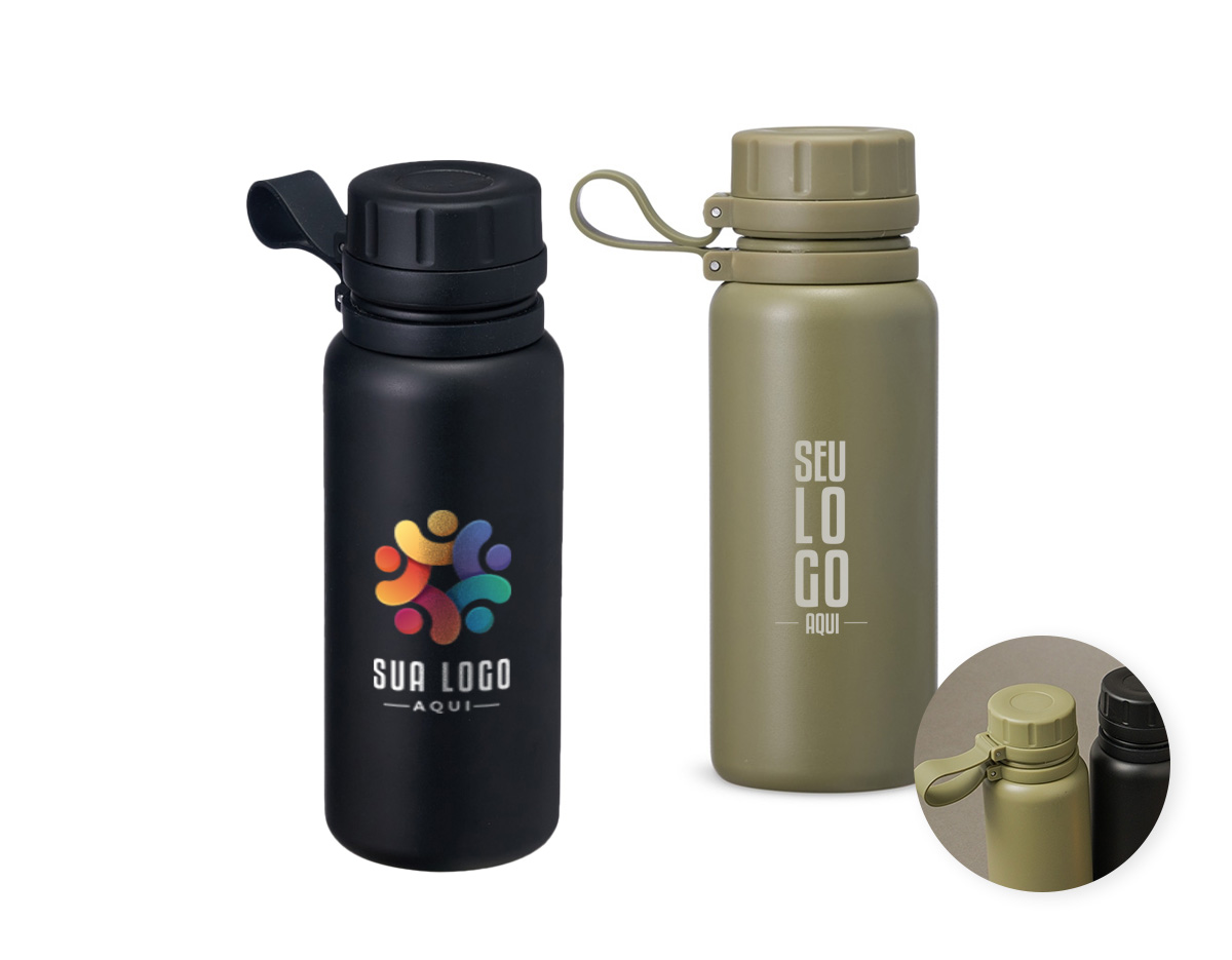 Leve suas bebidas na temperatura ideal para qualquer lugar com a nossa garrafa térmica de inox de 600ml. Compacta, leve e funcional, sua parede dupla mantém a bebida quente ou fria por mais tempo. Feita em aço inoxidável, possui ainda uma tampa rosqueável com alça de silicone embutida para facilitar o transporte e um sistema antivazamento com anel de silicone interno, garantindo segurança e praticidade em qualquer situação. Durável e com um design moderno, é a garrafa ideal para quem busca eficiência e qualidade no dia a dia.