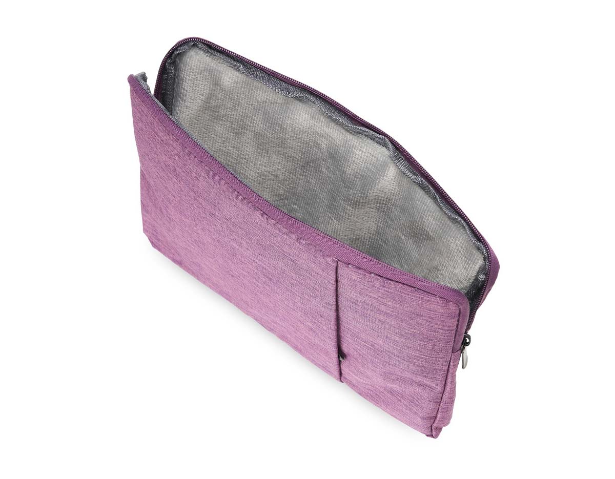 Pasta para tablet de até 12,4 polegadas, feita em poliéster resistente à água. Possui dois compartimentos, sendo o principal com interior forrado e almofadado, oferecendo proteção extra para o dispositivo. Ideal para transporte seguro no dia a dia.