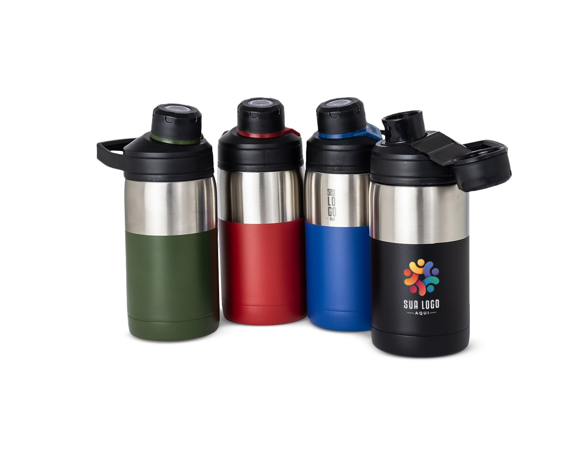 A garrafa magnética que acompanha seu ritmo sem abrir mão do conforto. Com capacidade de 350ml, feita de aço inoxidável com parede dupla e alça integrada, essa garrafa térmica se destaca pela tampa protetora magnética, que se mantém firme no lugar ao ser aberta, oferecendo mais comodidade mesmo em movimento.