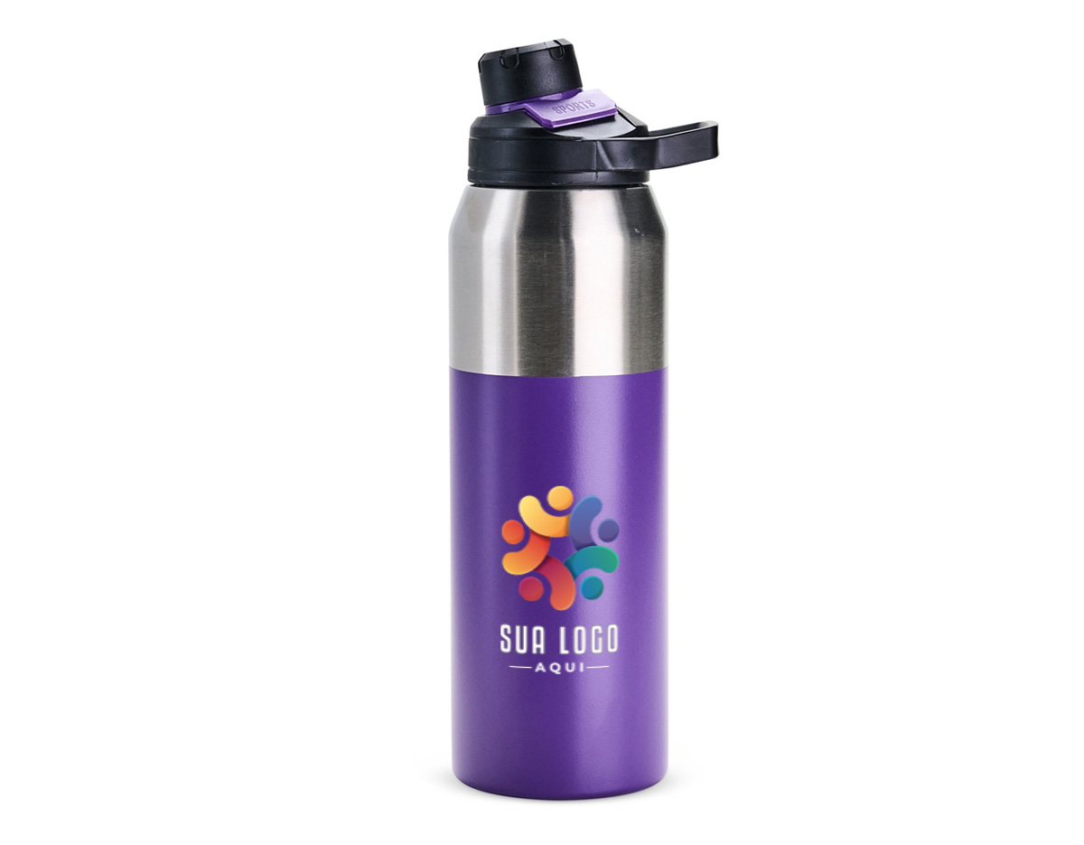 Com capacidade para 1l, feita de aço inoxidável com parede dupla e alça integrada, esta garrafa se destaca por sua tampa protetora magnética, que ao abri-lá fica firme no lugar, garantindo mais comodidade mesmo em movimento.