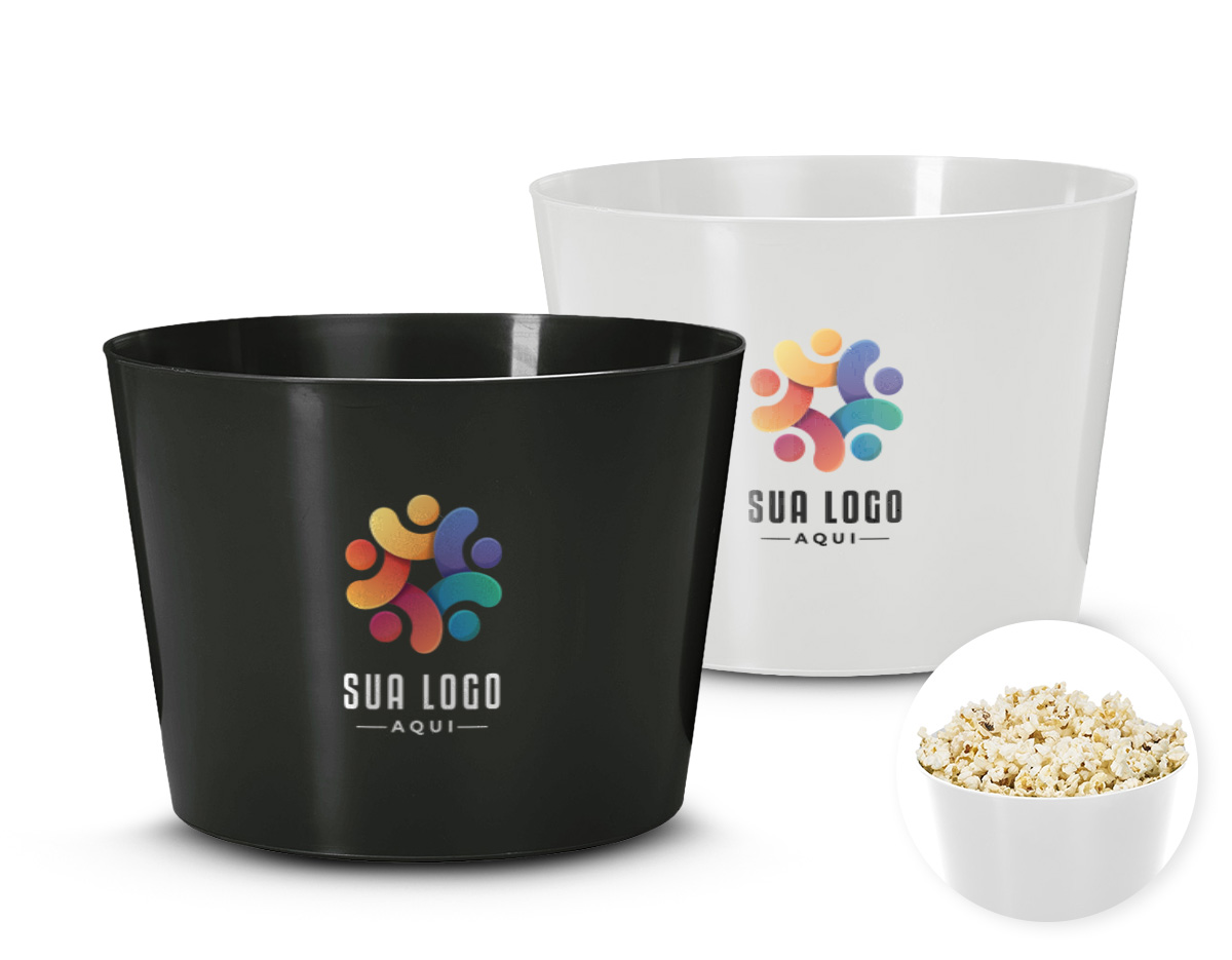 Balde para pipoca com capacidade de 3 litros, produzido em polipropileno atóxico, seguro para contato com alimentos. Ideal para sessões de cinema em casa, festas ou eventos. Leve, resistente e reutilizável, oferece praticidade no uso e fácil limpeza. Perfeito para quem busca comodidade e estilo ao servir pipoca.