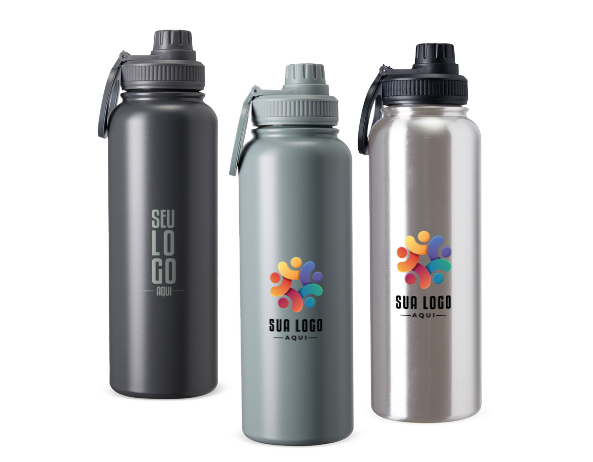 Garrafa térmica de inox com capacidade de até 1,2 litro. Possui pintura eletrostática durável, parede dupla com isolamento a vácuo e tampa rosqueável, que ajudam a conservar a temperatura e evitar vazamentos. Acompanha alça circular magnética compatível com iPhones da Apple.