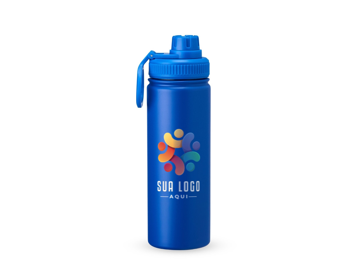Uma garrafa leve e prática que também combina com todos os ambientes. Com capacidade de até 750ml, esta garrafa inox conta com uma pintura eletrostática, que garante uma cor duradoura e acabamento de maior qualidade e resistência. Sua tampa de plástico é rosqueável e conta com uma proteção no bocal e uma alça flexível, unindo cuidado e agilidade para o dia a dia.