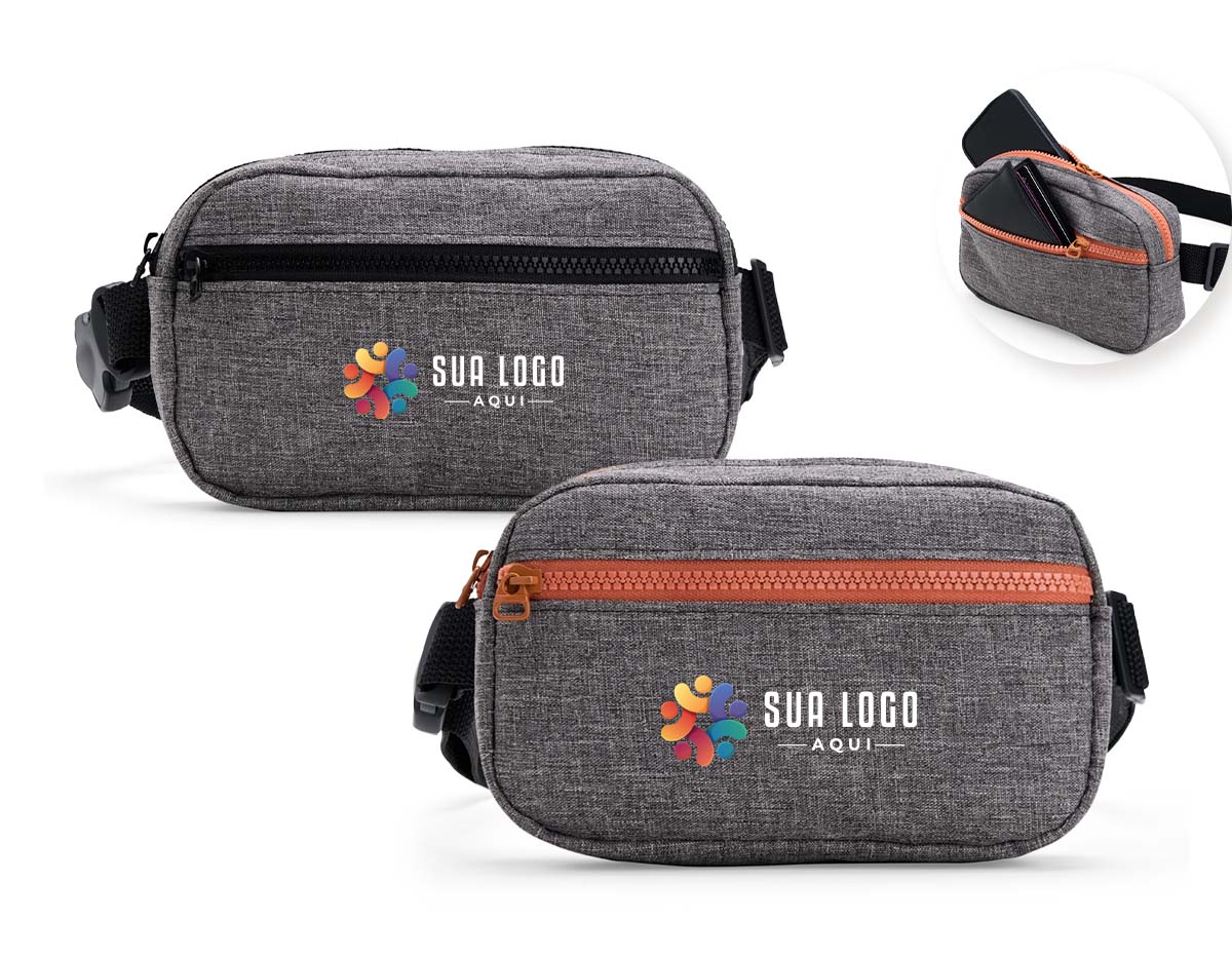 Pochete compacta e resistente, feita em Oxford impermeável. Possui compartimento principal e bolso externo, ambos com zíper, ideais para itens pessoais como celular, carteira e chaves. Conta com alça ajustável em nylon e engate rápido, possibilitando o uso na cintura, transversal ou no ombro.