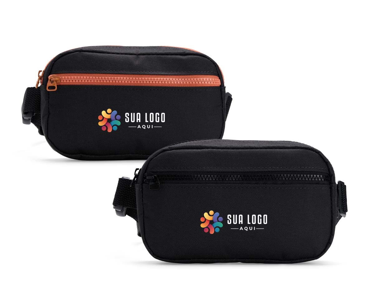 Pochete compacta e resistente, feita em Oxford impermeável. Possui compartimento principal e bolso externo, ambos com zíper, ideais para itens pessoais como celular, carteira e chaves. Conta com alça ajustável em nylon e engate rápido, possibilitando o uso na cintura, transversal ou no ombro.