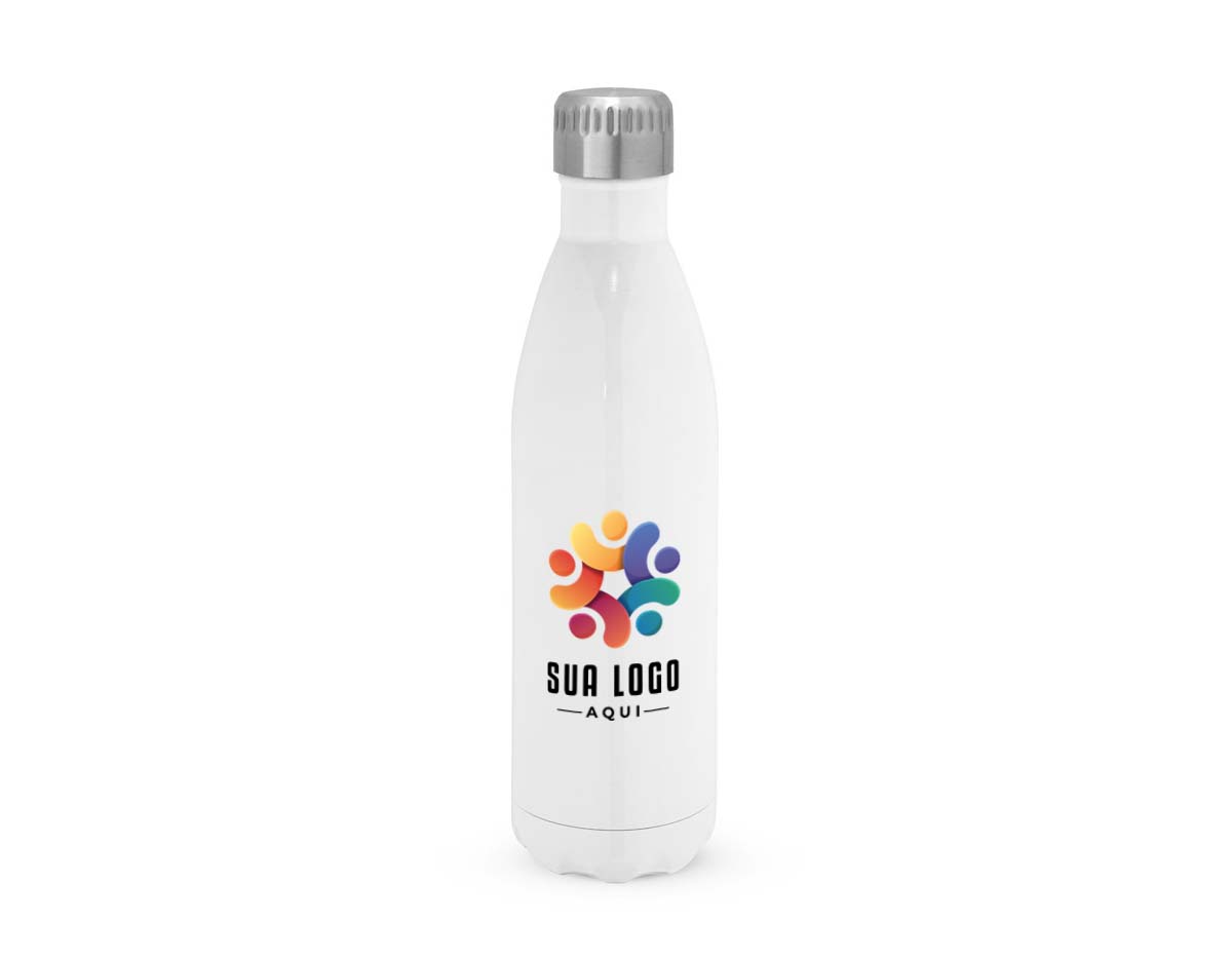 Garrafa para sublimação com capacidade de até 800 ml, fabricada em aço inox com parede dupla e isolamento a vácuo. A tampa possui sistema de vedação a vácuo, garantindo melhor conservação da temperatura por mais tempo. Ideal para bebidas quentes ou frias.
