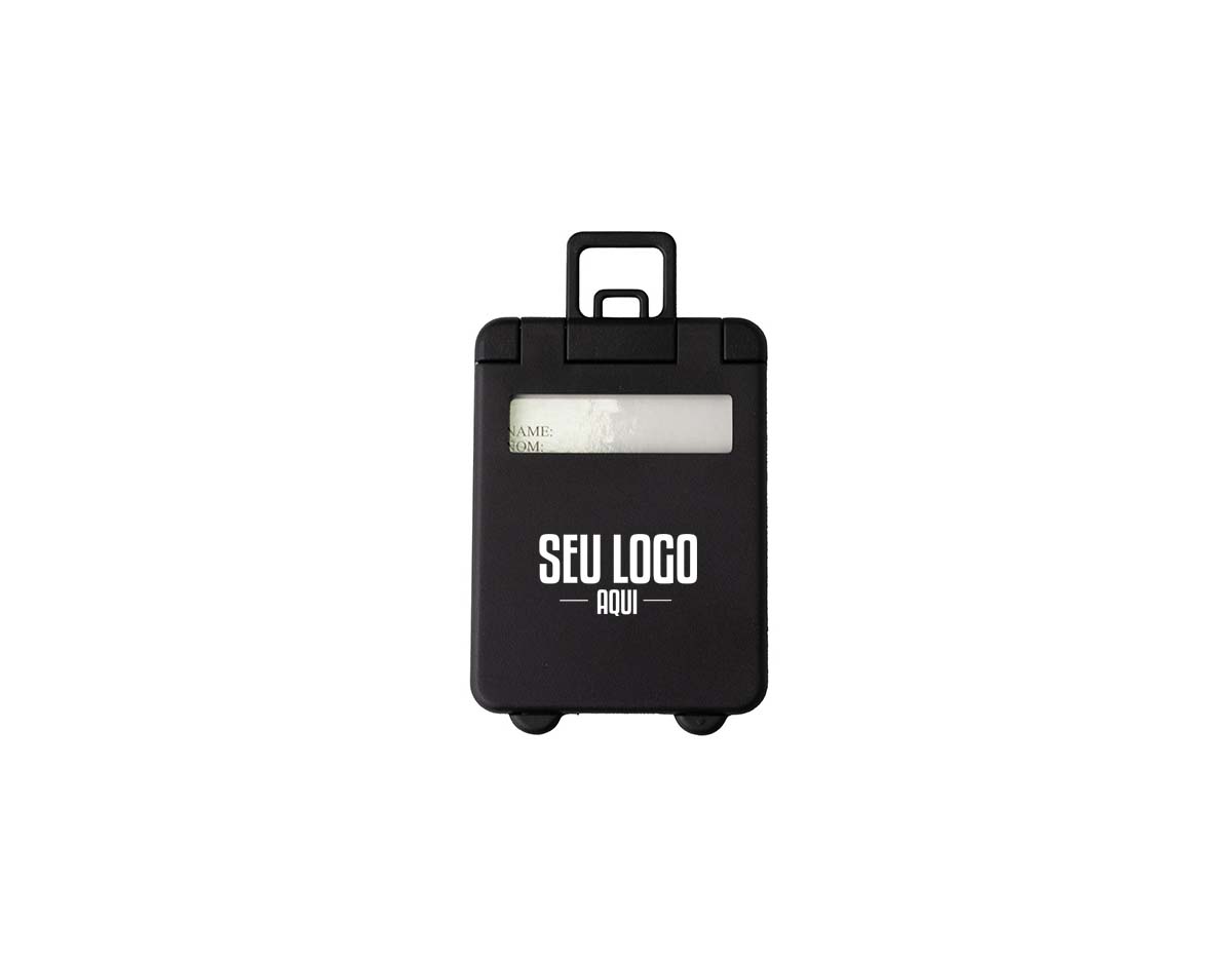 Tag identificador de bagagem em plástico resistente, ideal para viagens com mais segurança e praticidade. Acompanha cordão de silicone flexível e durável, facilitando a fixação em malas e mochilas. Um brinde funcional e de grande utilidade, que reforça sua marca em movimento, em aeroportos, rodoviárias e no dia a dia de seus clientes.