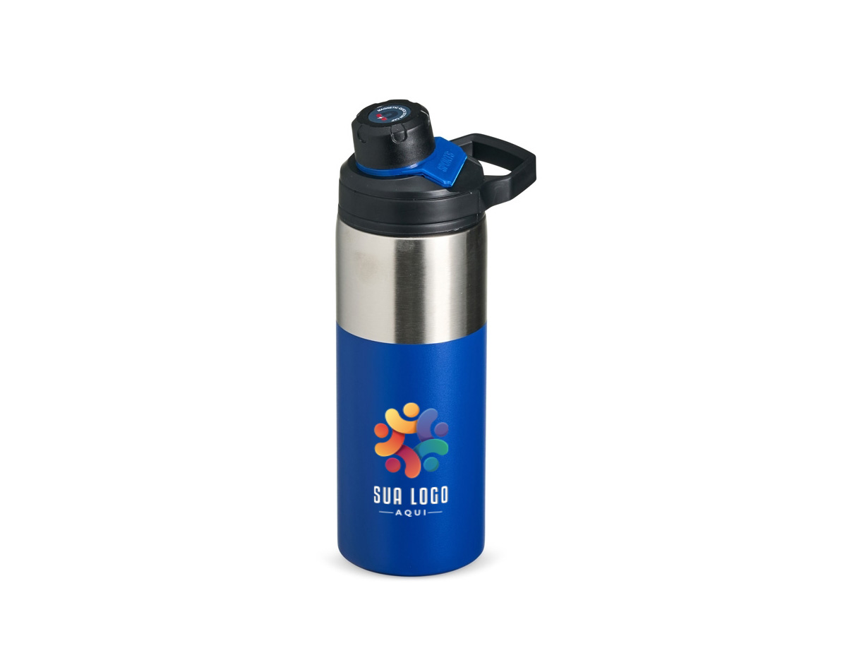 A garrafa magnética que acompanha seu ritmo sem abrir mão do conforto. Com capacidade para 550ml, feita de aço inoxidável com parede dupla e alça integrada, nossa garrafa térmica se destaca por sua tampa protetora magnética, que se mantém firme no lugar ao ser aberta, oferecendo mais comodidade mesmo em movimento.