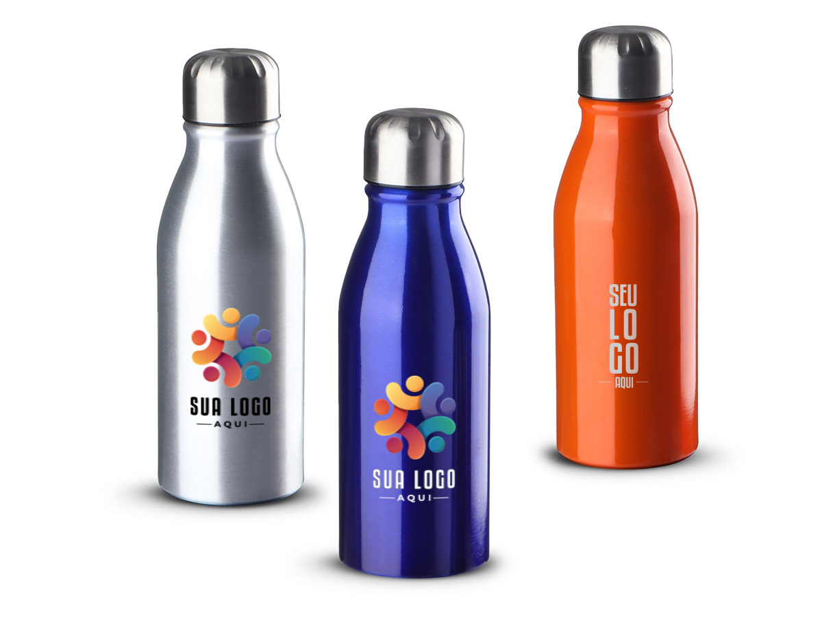 Garrafa de 500ml em alumínio, leve, resistente e perfeita para manter a hidratação em qualquer momento do dia. Ideal para uso em academias, caminhadas, trilhas ou no ambiente de trabalho. Seu design moderno e funcional torna este brinde uma excelente escolha para promover sua marca com praticidade, estilo e sustentabilidade no dia a dia dos seus clientes.
